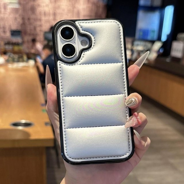 Weiche Daunenjacke Silikon Handyhülle für Apple iPhone 17 Air 16 15 14 13 12 Pro Max Plus in Bunt - Bild 1