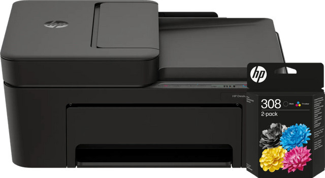 HP DeskJet 4320 Inkjet Multifunktionsdrucker mit Scan- und Kopierfunktion inklusive einem Satz Reservepatronen in Schwarz - Bild 1
