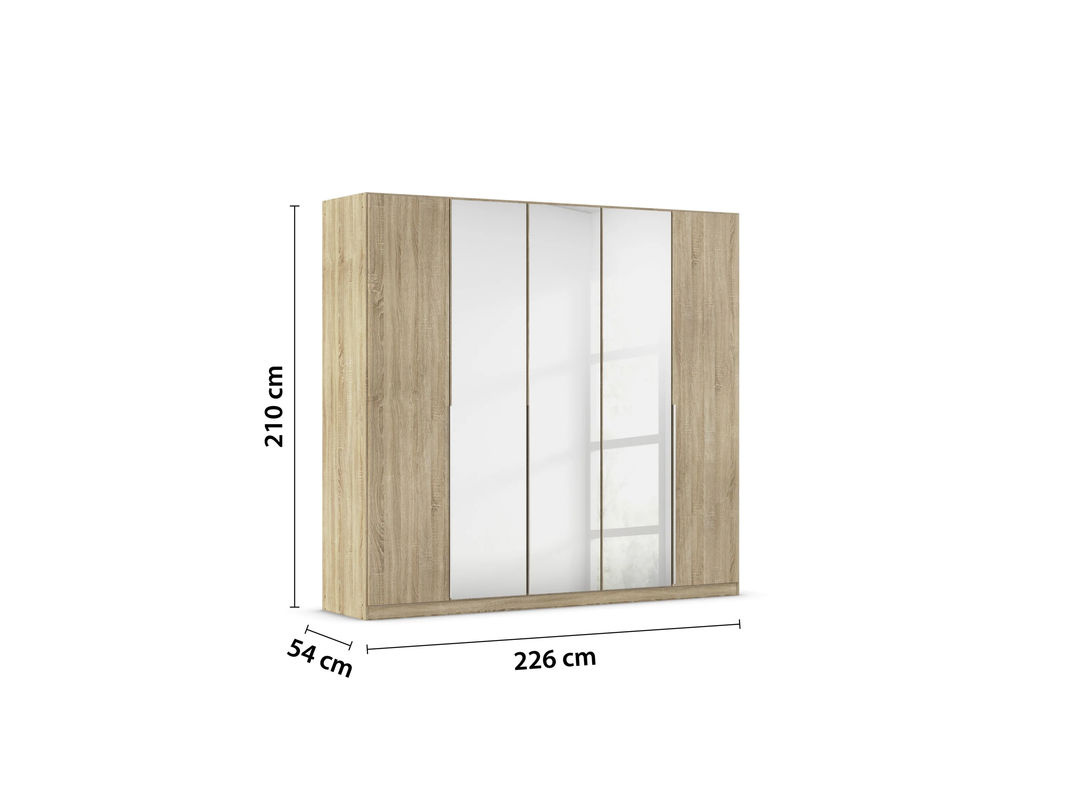 RAUCH Drehtürenschrank Alabama mit Spiegel in Eiche Sonoma, Höhe: 226 cm, Breite: 210 cm - Bild 3