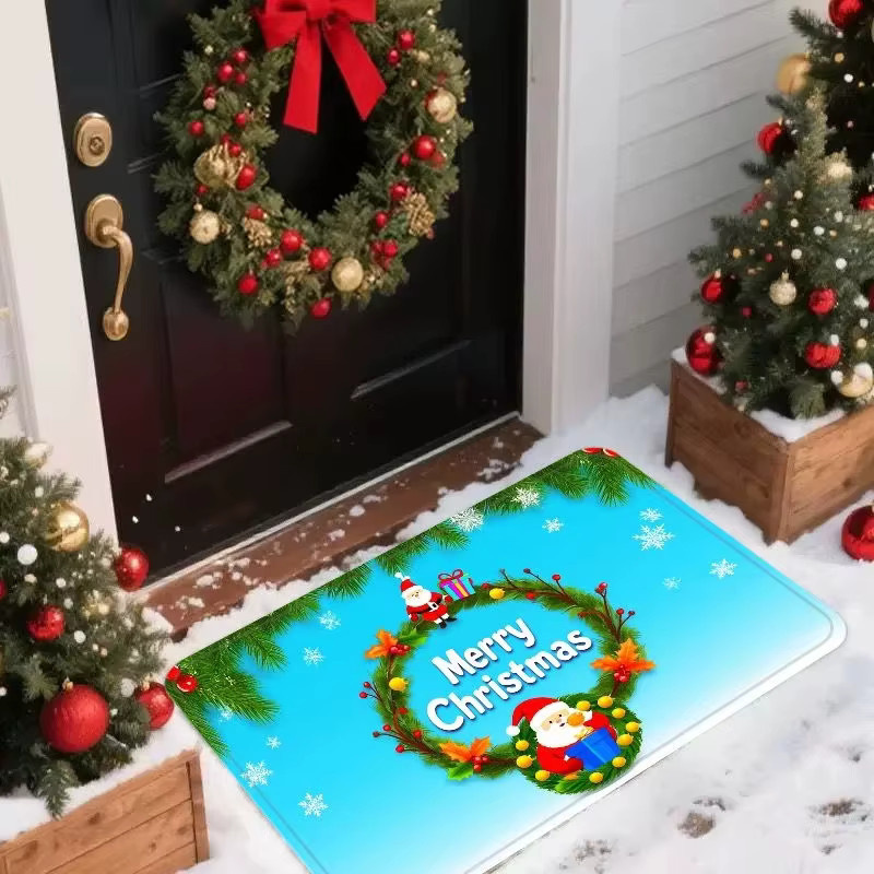 VIKAMA Weihnachts-Bodenmatte aus Polyester, wasserabsorbierender Weihnachtsteppich für den Eingangsbereich, B/T: 60 x 40 cm - Bild 2