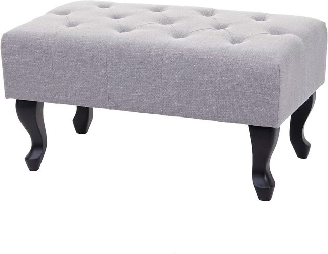 MCW Chesterfield Oxford Ottomane Sitzhocker in Grau mit Rautenmuster aus wasserabweisendem Stoff, B/T/H: 77 x 39 x 47 cm - Bild 1