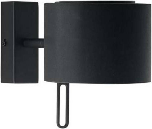 Brumberg Wandleuchte Schwarz aus Metall mit verstellbarem Stoffschirm für G9 Halogenlampen 48W - Bild 1