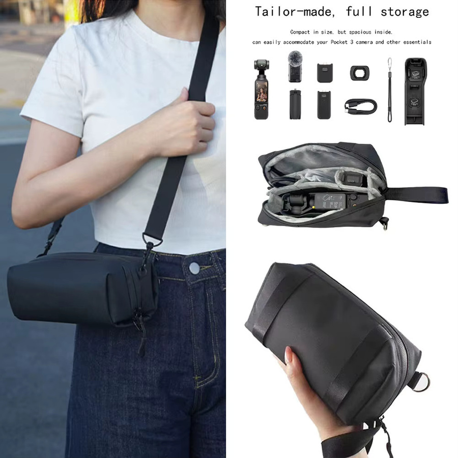 ERIKOLE Tragetasche in Schwarz als Aufbewahrungstasche für DJI Osmo Pocket 4, DJI Osmo Pocket 3 und Insta360 Kameras sowie GoPro Zubehör - Bild 2