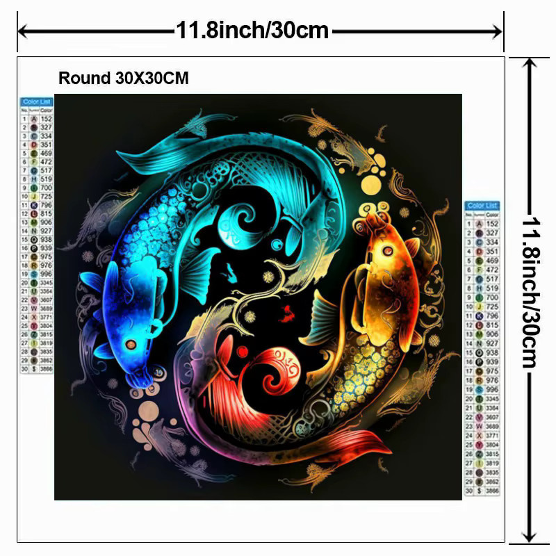 Potdemiel Diamond Painting Set Tai Chi Fuchs Motiv in Multicolour als DIY Kreuzstich Kit zur Wanddekoration - Bild 3