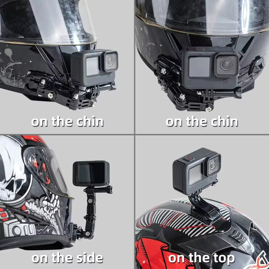 HONGDAK Sportkamera-Zubehörset Schwarz für GoPro 12 11 10 Insta360 X3 X4 SJCAM mit universellem verstellbarem Montageset - Bild 5