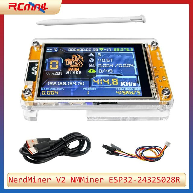 NerdMiner V2 NMMiner ESP32-2432S028R ESP32 Entwicklungsboard mit 2,8 Zoll Displaymodul und resistivem Touchscreen von RCmall - Bild 1