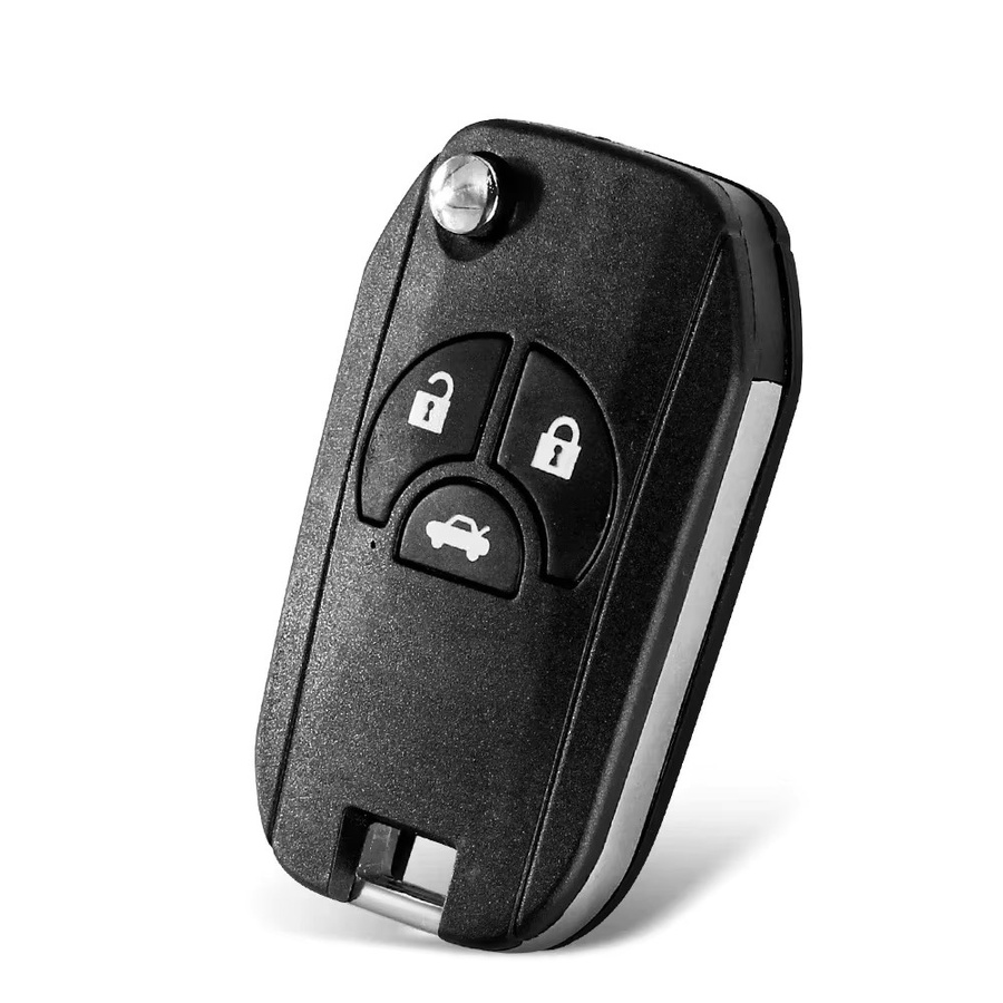 Keyyou Flip Remote Autoschlüssel Hülle Shell Fob Cover in Schwarz für Nissan Cube Micra Qashqai Juke Altima Maxima - Bild 3