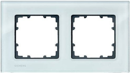 Siemens DELTA miro 2-fach Rahmen aus Echtmaterial Glas in kristallgrün ohne Logo 5TG12020 - Bild 1