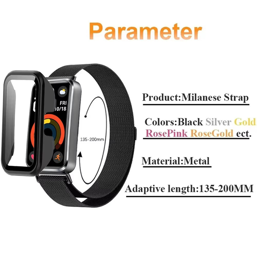 Milanese-Armband mit PC-Gehäuse für Huawei Band 10, 9, 8, Unisex - Bild 2
