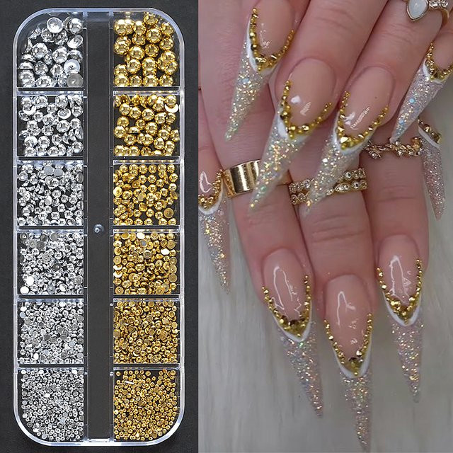 MingLee Nagelsteine, Gold & Silber Metallperlen, Unisex - Bild 1