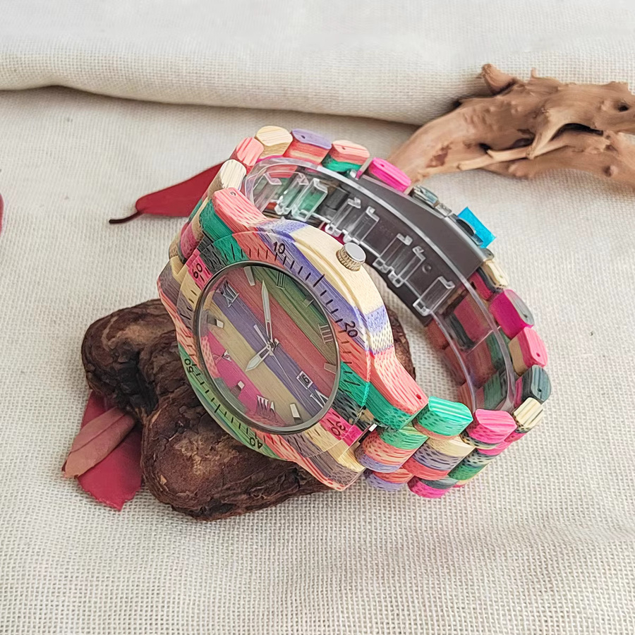 Rainch Armbanduhr Quarz, Holz, Bunt, Herren, Vintage - Bild 2