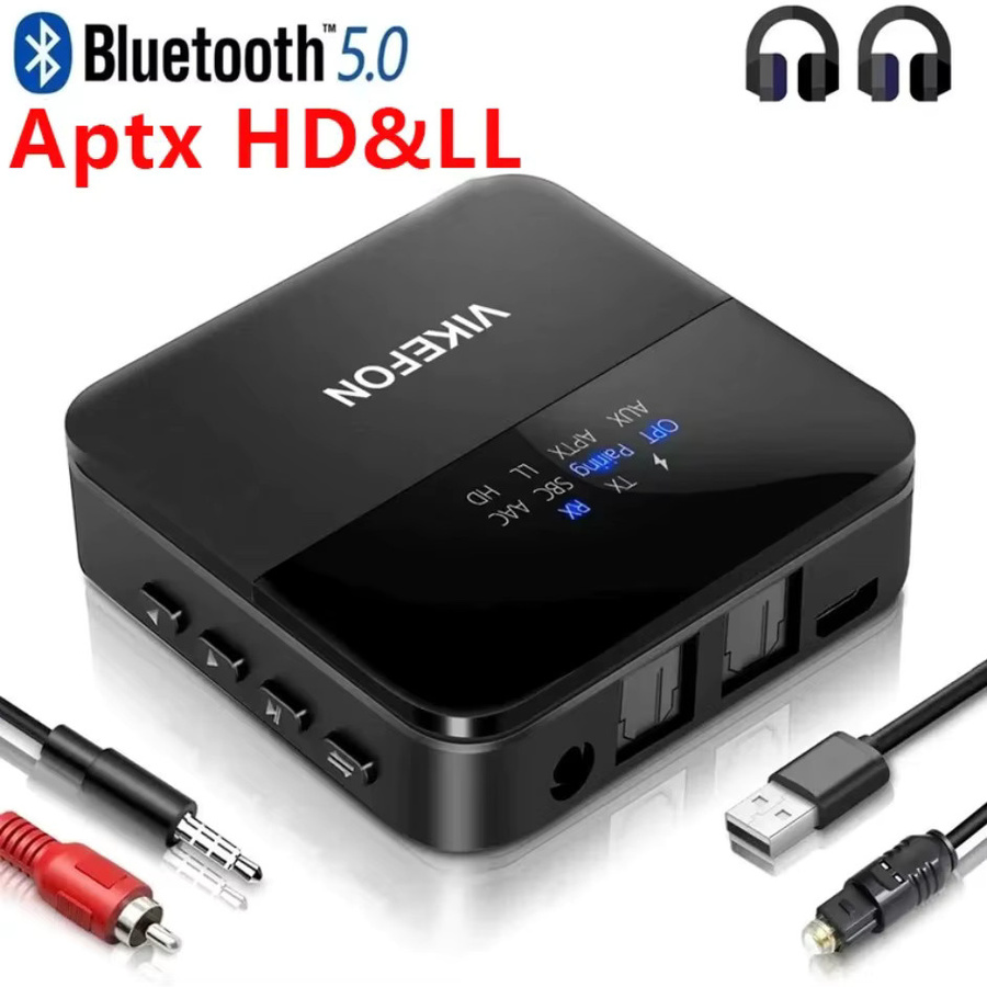 Muzisn Bluetooth 5.0 Audio Adapter RCA SPDIF und 3,5 mm Klinke als Sender und Empfänger mit AptX HD LL Low Latency in Schwarz - Bild 2
