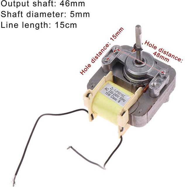 RunFree Spaltpolmotor Zl-Yjf6016C für Lüfter und Mikrowellen in Silber, 220V 15W - Bild 1