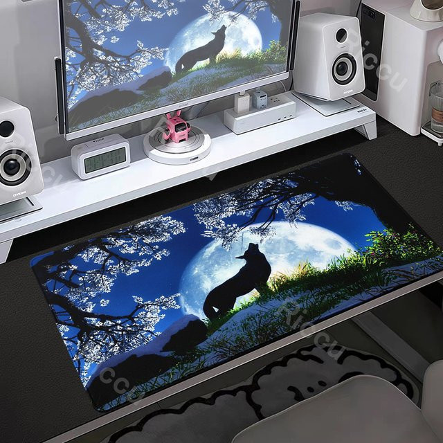 Riccu Mauspad The Midnight Wolf Schreibtischunterlage für Gaming und Büro - Bild 1