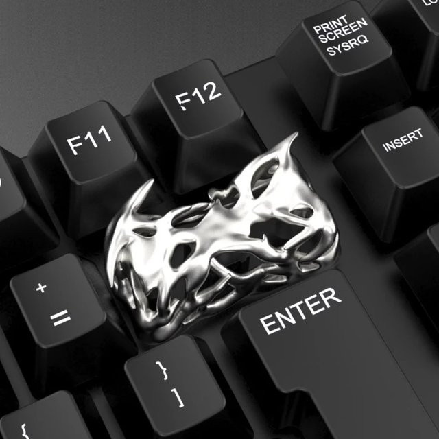 MiFuny Personalisierte Tastenkappen aus Metall und Harz für Gaming-Tastaturen in Silber, Grau und Gold - Bild 1