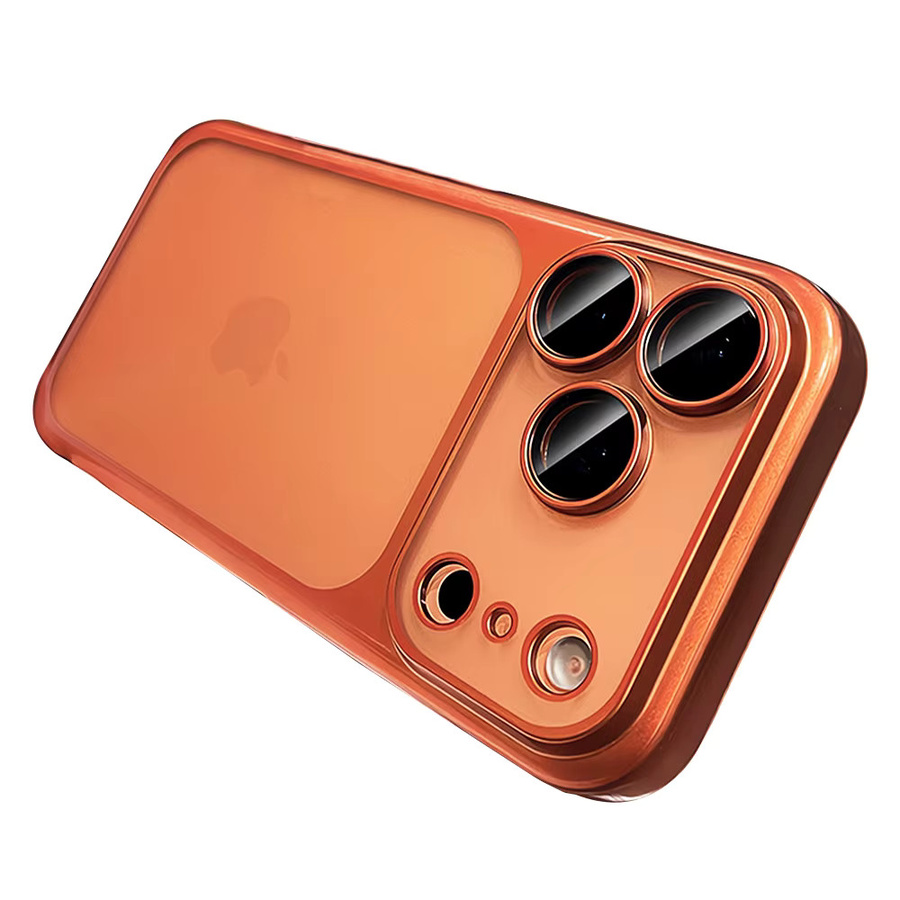 KaiYingF Matte Silikon Handyhülle mit galvanisiertem Bumper für iPhone 11 bis iPhone 17 Pro Max Air Plus in Blau und Orange - Bild 4