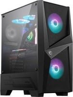 MSI MAG FORGE 100R Gaming Midi Tower Gehäuse in Schwarz mit gehärtetem Glas und transparentem Seitenteil, unterstützt ATX, micro ATX und Mini-ITX - Bild 1
