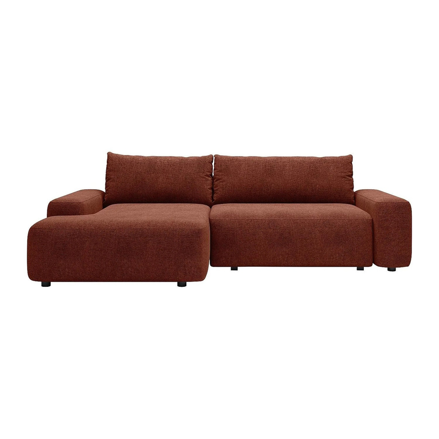 Vente-unique Schlafsofa Daviso L-Form in Terracotta mit Polsterung und Schlaffunktion - Bild 2