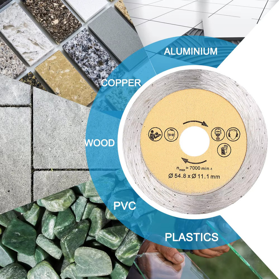 XCAN Diamantsägeblatt Mini-Kreissägeblatt Holztrennscheibe für Marmor, Keramik, Beton und Granit, Farbe: Silber, Durchmesser: 54,8 mm - Bild 4