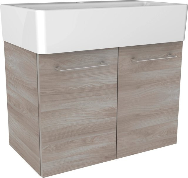 Fackelmann Waschtischunterschrank Lima Steinesche braun B/H/T: 58,6 x 41,7 x 32,8 cm - Bild 1