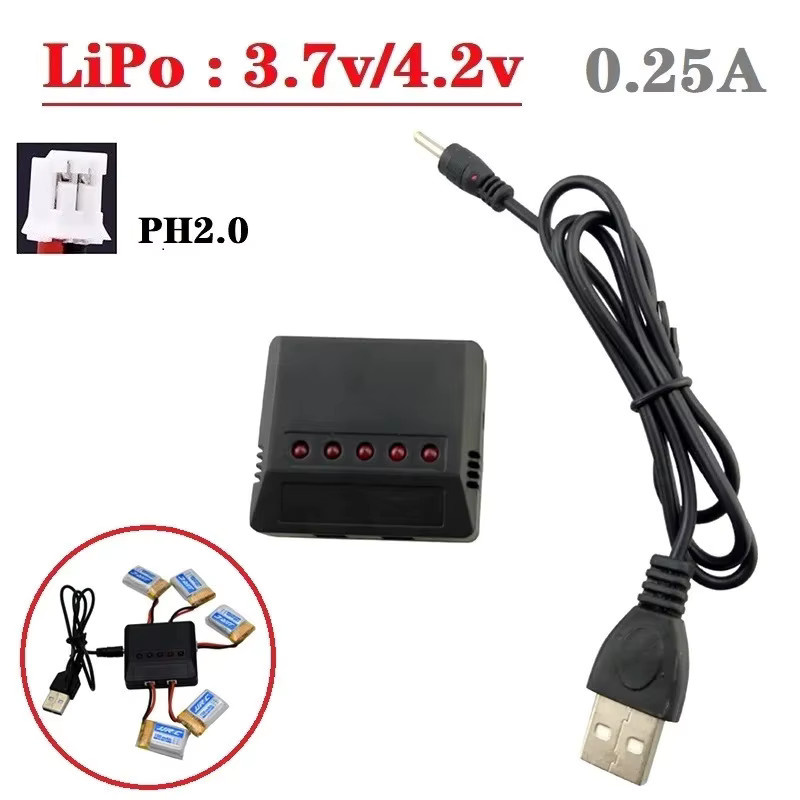 4DRC V23 Mini Drone Batterie mit Ladegerät Set, 3,7 V 1800 mAh, PH2.0 Stecker - Bild 2