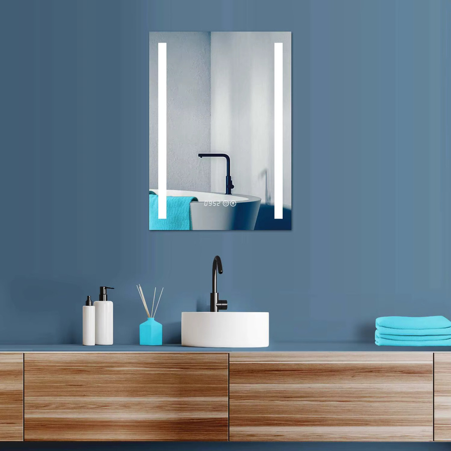 HOKO LED Badezimmerspiegel mit Touch-Schalter und 3 Lichtfarben, Wandspiegel in Weiß, B: 60 cm, H: 80 cm - Bild 2