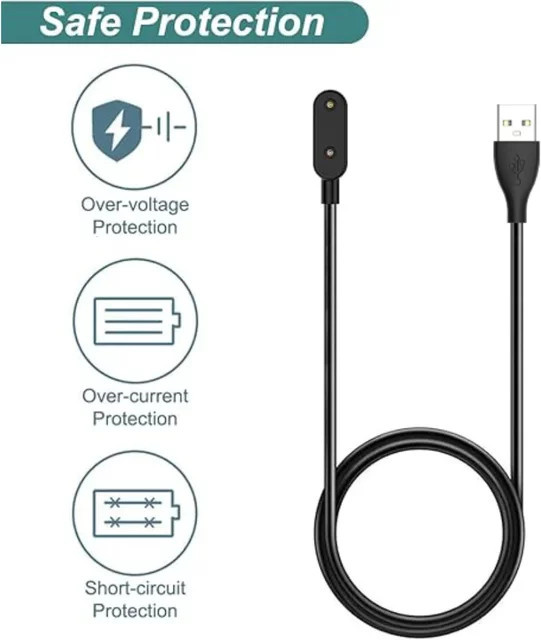 2er-Pack USB Smartwatch-Ladegerät Ersatz für Huawei Band 10/9/8/7/6, Watch Fit Mini/2/3/4X/4Pro und Honor Band 7/6 Watch ES in Schwarz - Bild 1