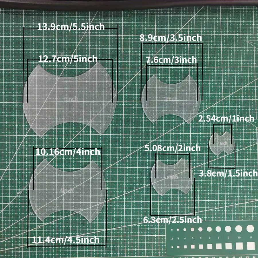 5-teiliges Set Polygon-Acryl-Quiltvorlagen aus transparentem Kunststoff als DIY-Muster Nähhilfe für Patchwork, Quilt und Taschenherstellung - Bild 3
