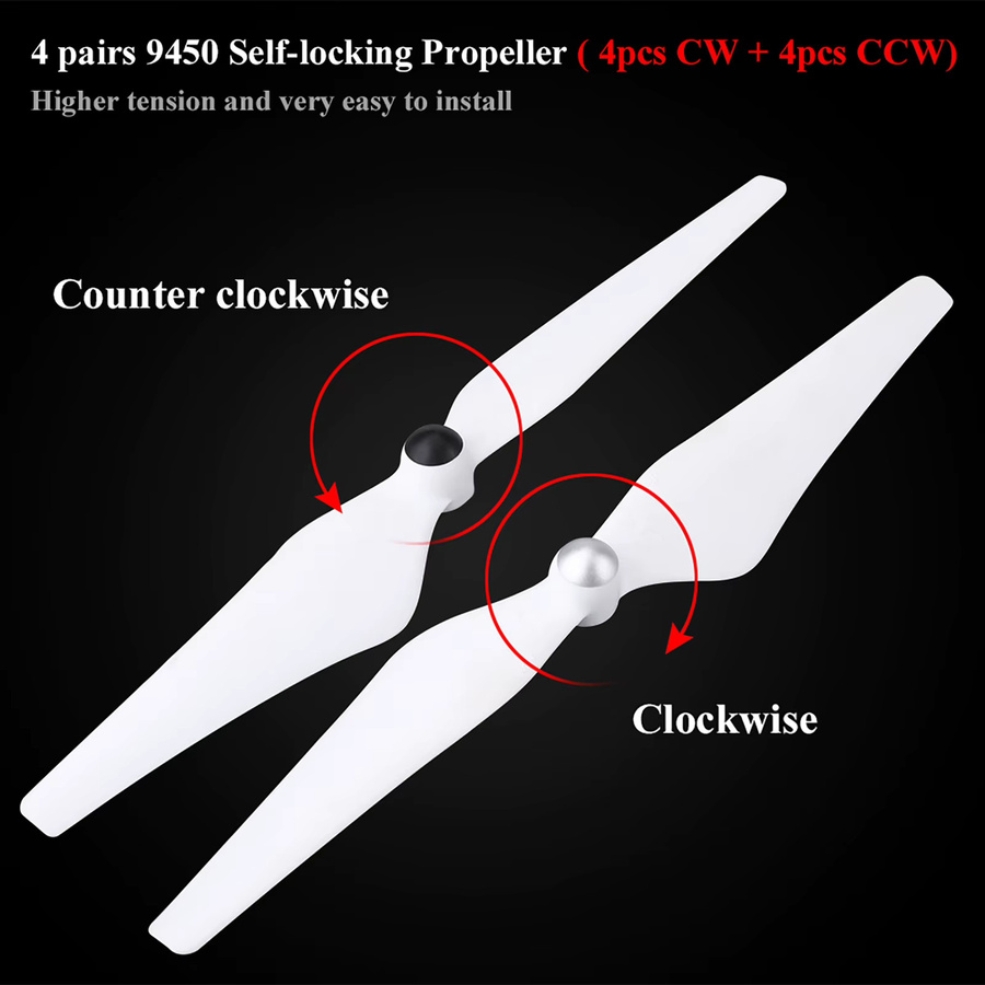 8-teiliges Set DJI selbstsichernde Propeller CW CCW Quadrocopter-Blätter in Weiß für Phantom 2/3 - Bild 2