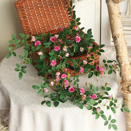Künstliche Rosenranke von Yiran Furniture in Pink, 1,8 m Länge zur Dekoration von Wand und Zaun