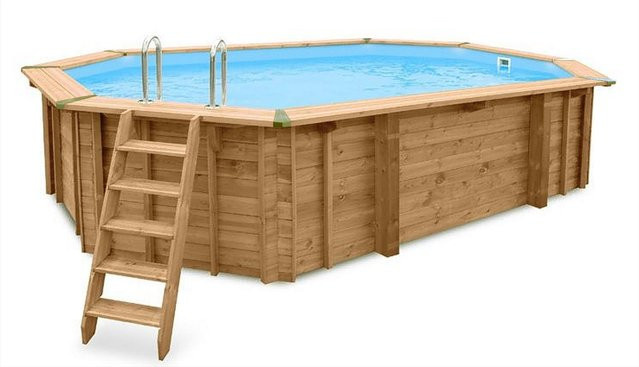 Interline Pool Java in Achteck-Oval mit Filteranlage 6,0m3 Premium Set B/T/H: 6,40 x 4,00 x 1,36 m - Bild 1