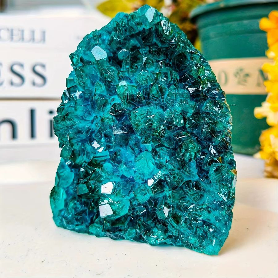 CrystalHola Kristallcluster in Seeblau im böhmischen Stil als dekorative Edelsteine - Bild 3