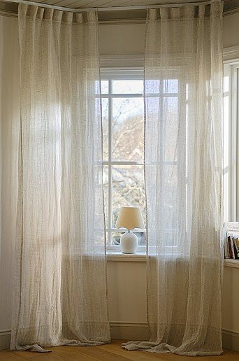 Jotex ELLEN Leinenvorhang 2er-Pack Beige Transparent Plain Skandinavisch Design - Bild 1