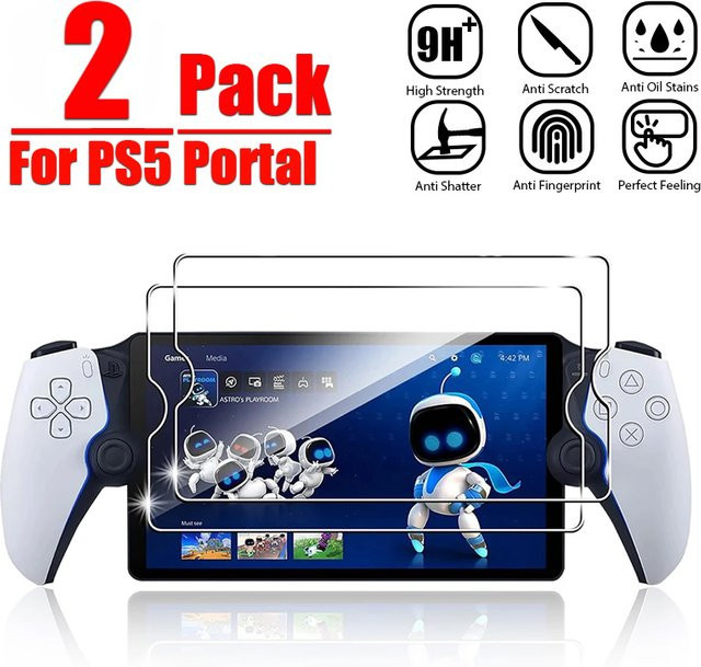 2er-Pack Displayschutzfolie aus gehärtetem Glas für Sony PlayStation Portal, transparent und anti-fingerabdruckschützend - Bild 1