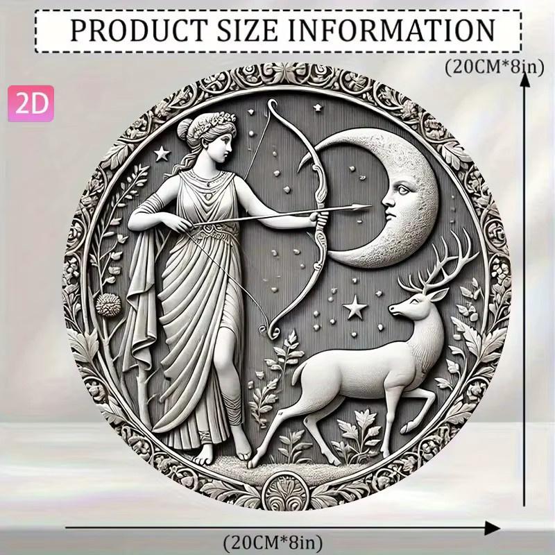 CIFBUY Aluminium-Wandkunst Mondgöttin Vintage Pfeilschild in Silber für die Außendekoration - Bild 3