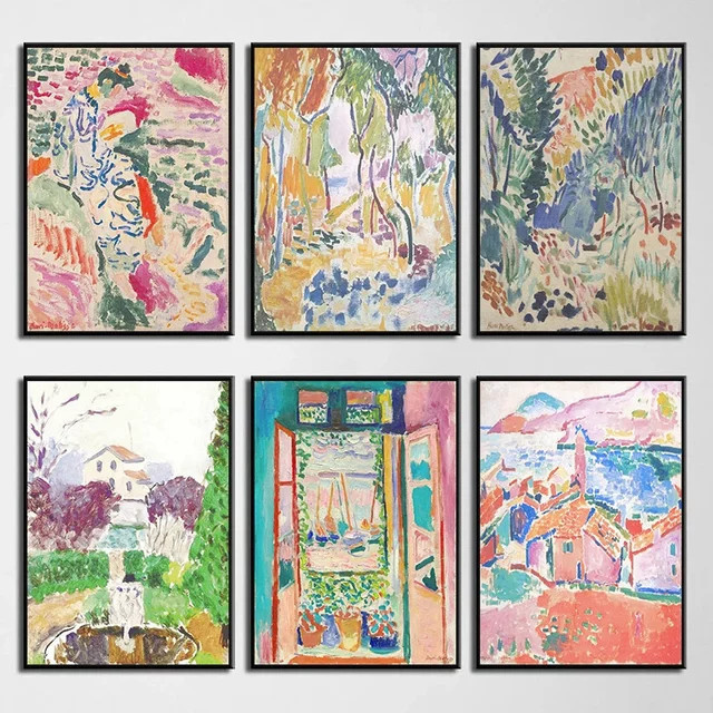 Henri Matisse Kunstdruck Leinwandgemälde Potdemiel Abstrakte Farbenfrohe Landschaft Wandkunst Multicolor - Bild 1