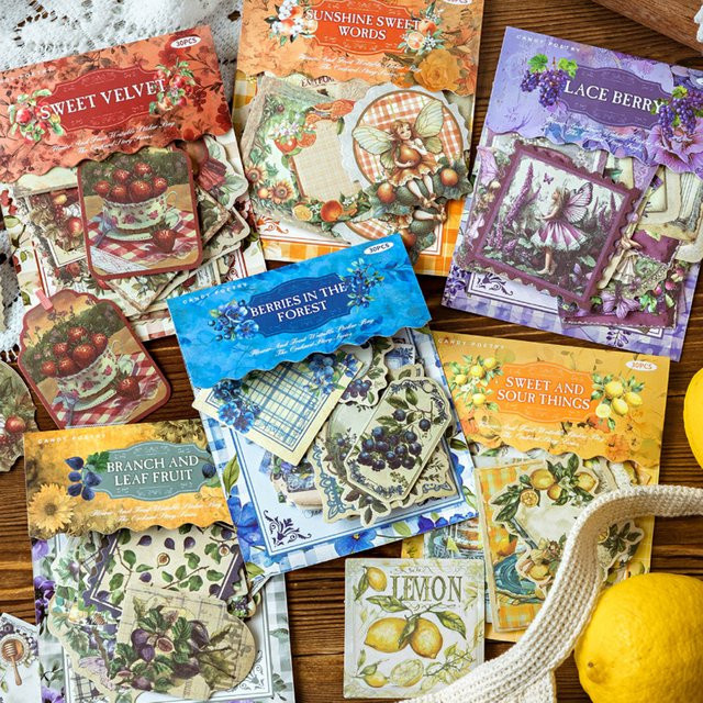 Mr.Paper Orchard Story Serie Vintage Scrapbooking Aufkleber mit Obst-Motiv, 6 Packungen, Mehrfarbig - Bild 1