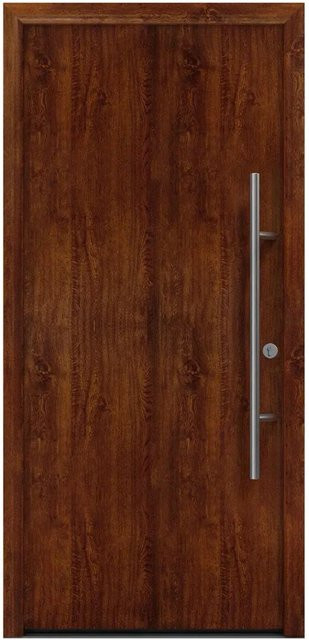 EcoStar Haustür Isopro Secur IPS 010 in Dark Oak, Farbe: Braun, B/H: 110 x 210 cm, DIN Rechts - Bild 1