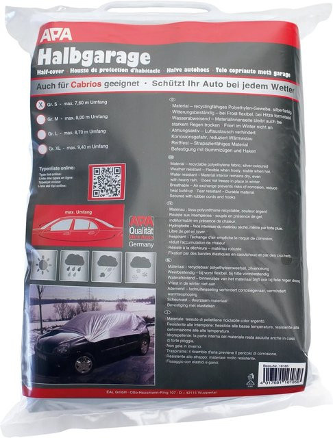 Eufab Halbgarage mit Gummizug und Haken in Größe S, Farbe Silber - Bild 1