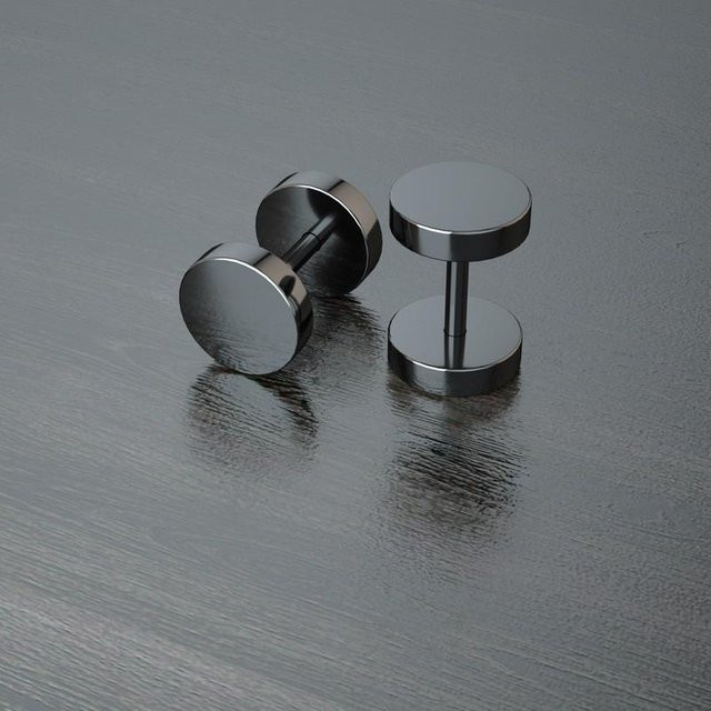 Fake-Plug-Ohrringe Edelstahl, schwarz, Unisex - Bild 1