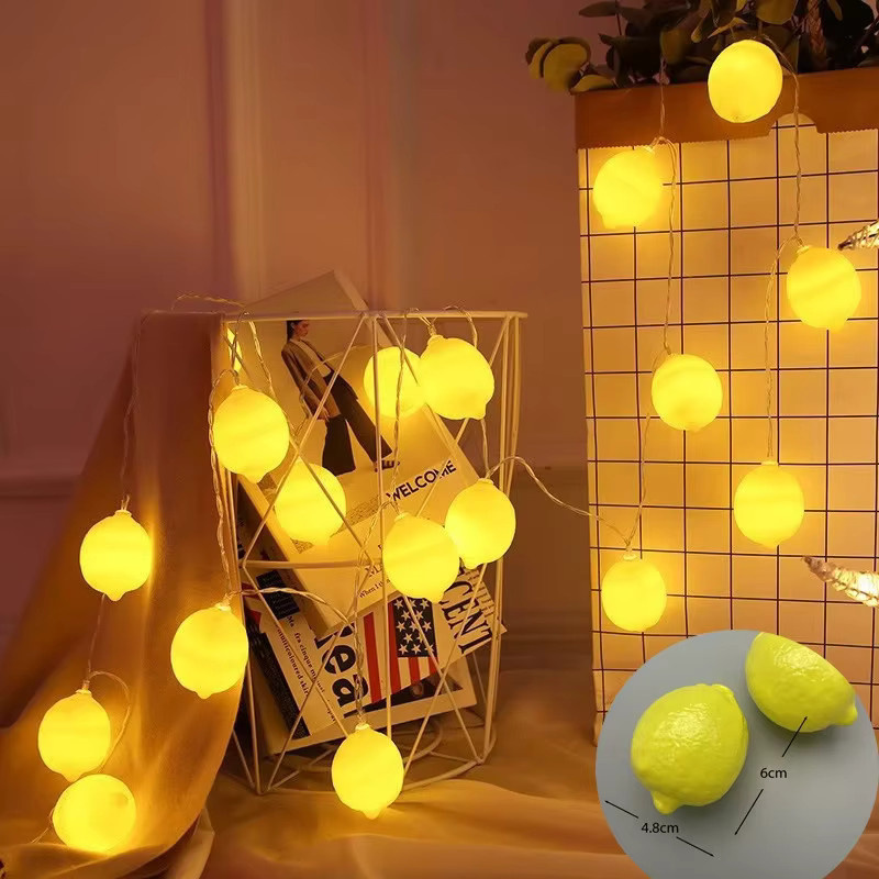 LED Fee Lichterkette mit Zitronen-Motiv in Gelb, warmweiß, 1,5 m Länge für Garten und Kinderzimmer - Bild 2