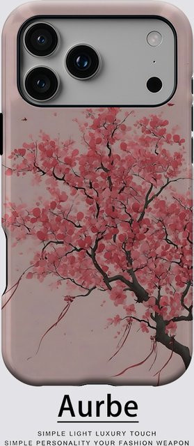 Potdemiel Magnetische Handyhülle mit Kirschblüten-Wunschbaum für iPhone 17 16 15 14 13 Pro Max Plus – Robuste Einzel- und Doppelschicht-Schutzhülle - Bild 1