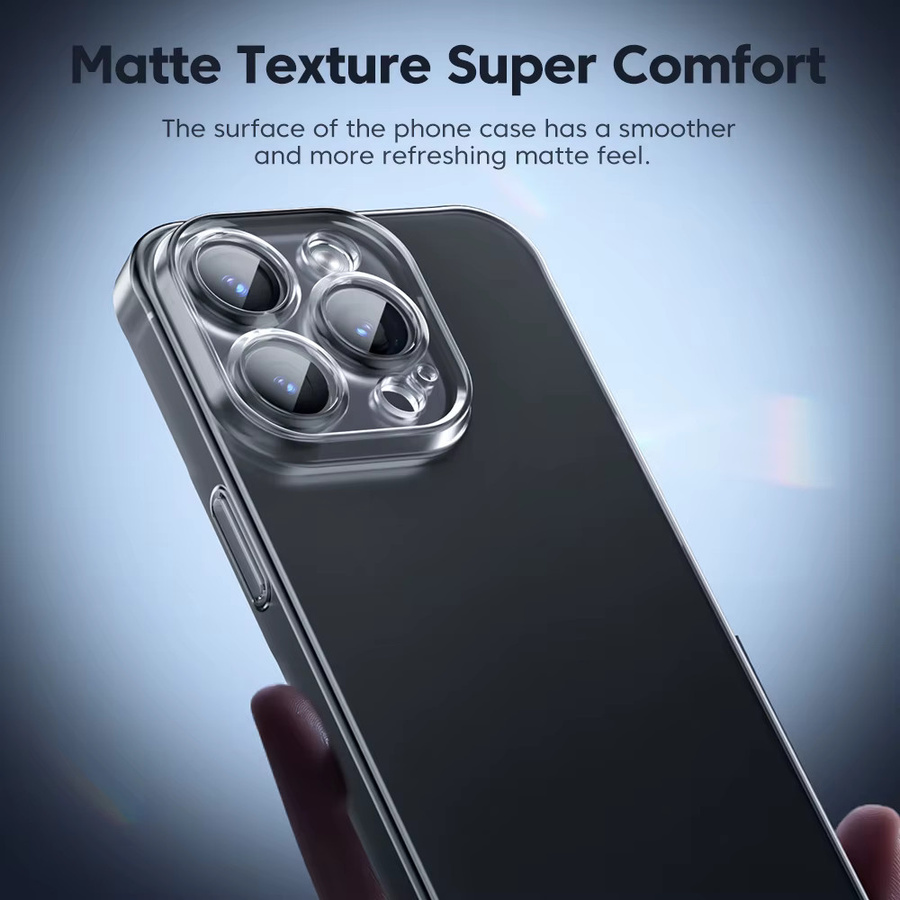 Toocki Translucent Matte Schutzhülle für iPhone 15 14 13 12 Pro Max, stoßfeste und kratzfeste transparente PC-Hülle in Blau und Transparent - Bild 4