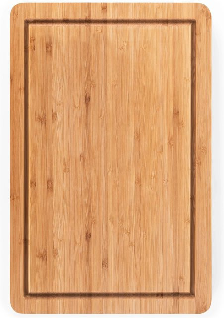 Blumtal Schneidebrett aus Bambus mit Saftrille, rechteckig, Braun/Grau, B/T/H: 38 x 25 x 2 cm - Bild 1