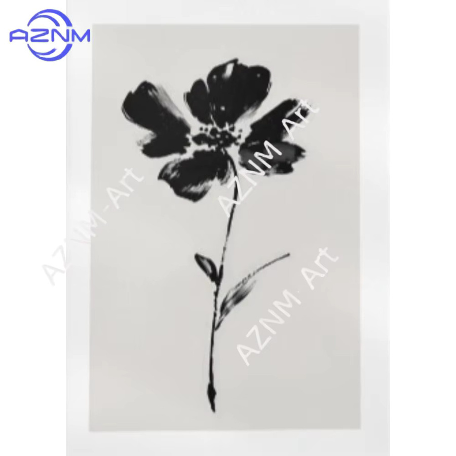 AZNM Boho Blumen-Linienkunstdrucke Set in Schwarz mit botanischem Floral-Design - Bild 2