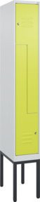 C+P Z-Spind Classic PLUS Spindgestell mit 2 Fächern, Zylinderschloss und Kleiderstange, Farbe: Grau/Grün, H x B x T: 212,0 x 30,0 x 50,0 cm - Bild 1