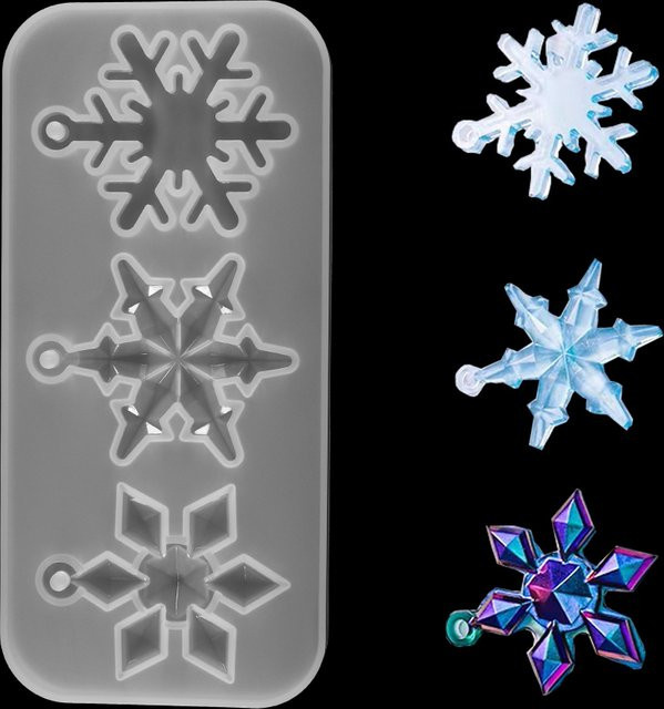 AGCFABS Silikon Form, Schneeflocke, Anhänger, DIY Schmuck Machen - Bild 1