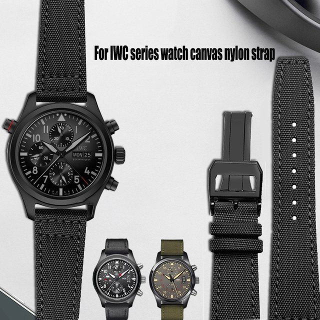 HUANGZHI Uhrenarmband Textil/NATO, Schwarz, Herren - Bild 1