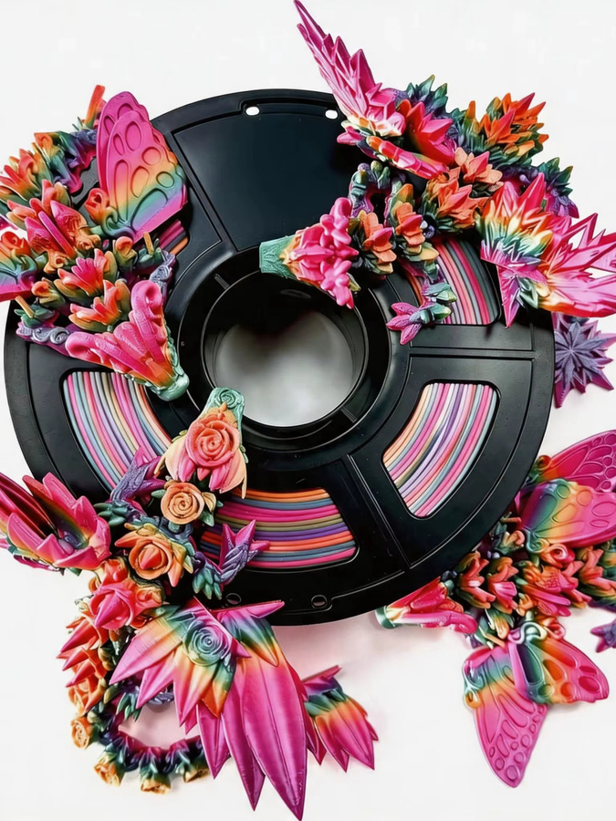 MANLANG PLA Filament für FDM 3D-Drucker Regenbogen-Mehrfarbig mit Candy-Effekt 250g - Bild 3