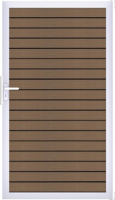 GroJa Einflügeliges Gartentor Solid Rhombus in Teak Optik, Farbe Braun, B: 100 cm, H: 180 cm - Bild 1